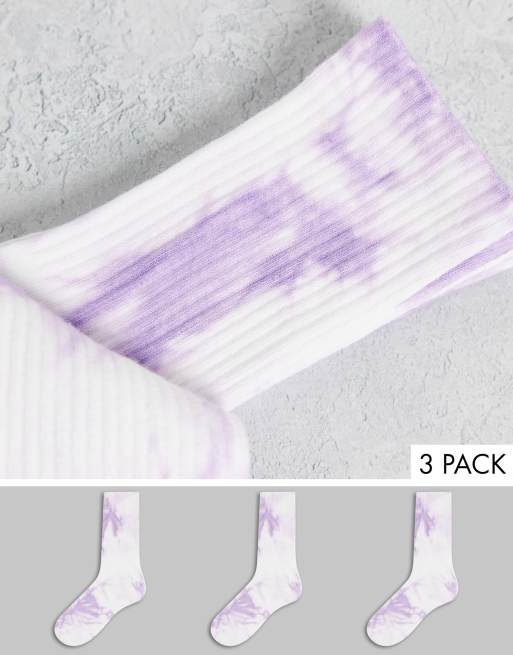 Weekday Eleven cotton tie dye 3 pack socks in multi - MULTI