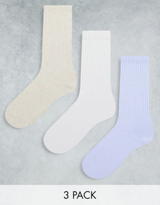 Weekday Eleven cotton 3 pack socks multi - MULTI