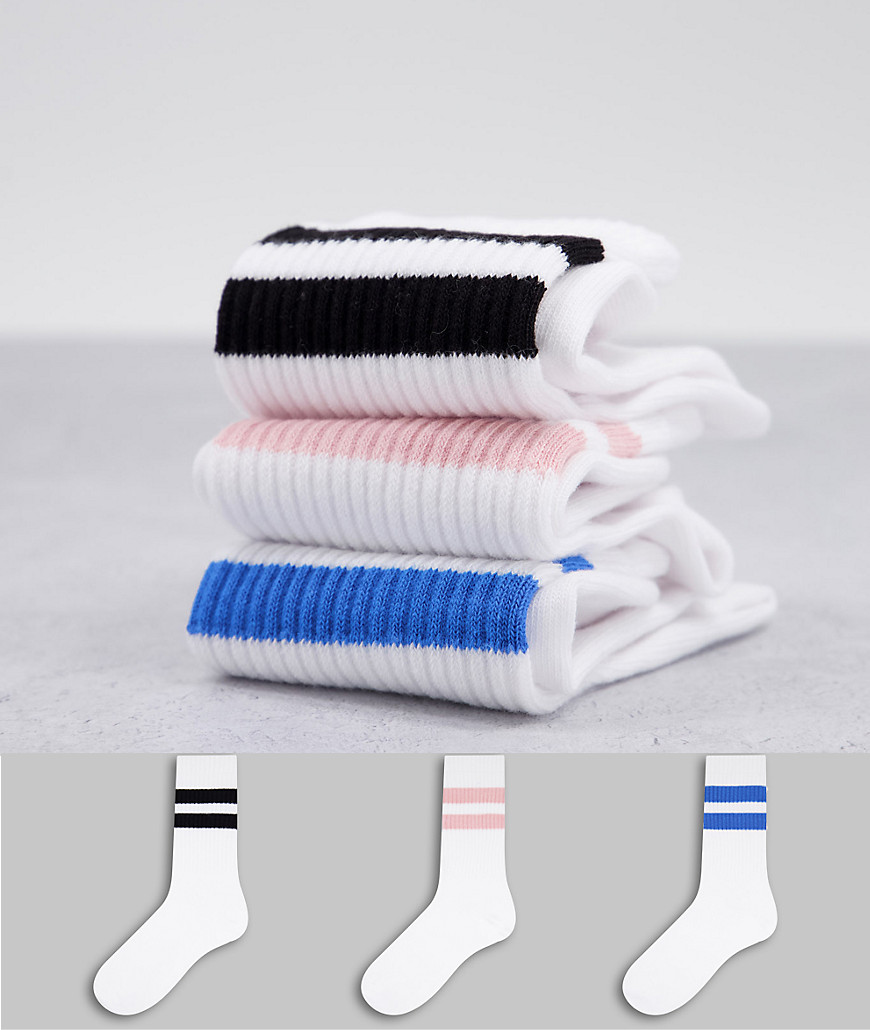 Weekday eleven striped 3-pack socks in multi