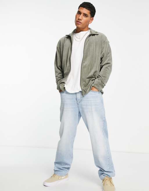 Weekday - Elias - Felpa grigia in velour