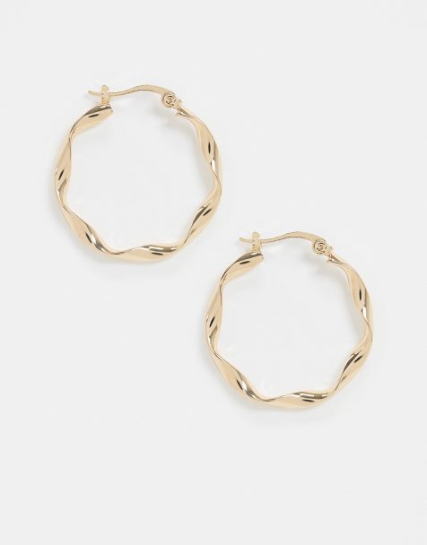Orecchini in oro da donna, orecchini a cerchio a X, piccoli orecchini a cerchio in oro, gioielli alla moda, semplici orecchini a perno minimalisti, 1.8*1*1cm, Rame, No