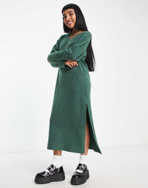 ellen green dress Collar stand Zipper Front Fit and Flare – Maggy London main image 1