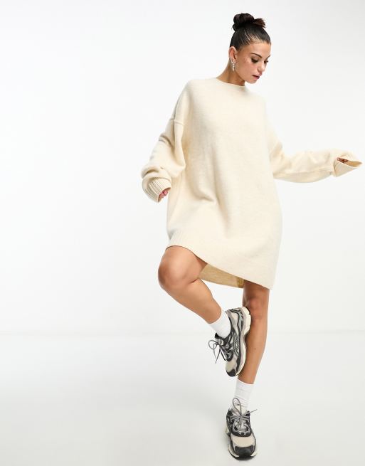 White oversized store jumper dress