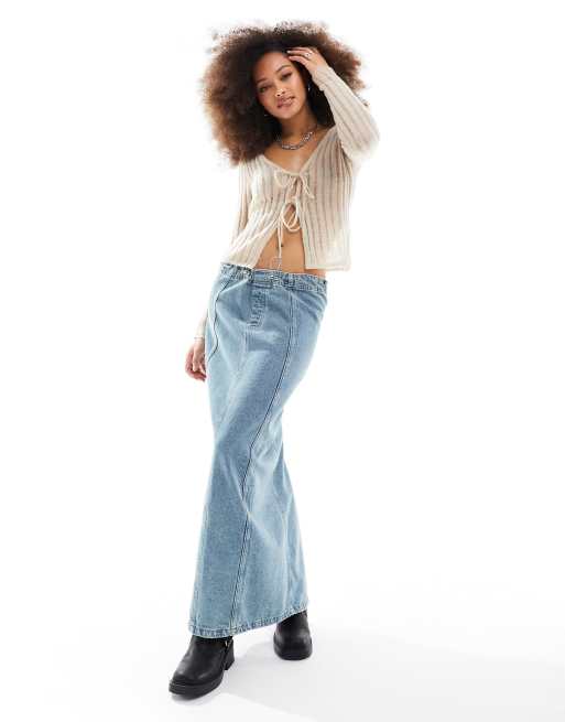 Weekday Elvia wool blend fine knit caridgan in beige