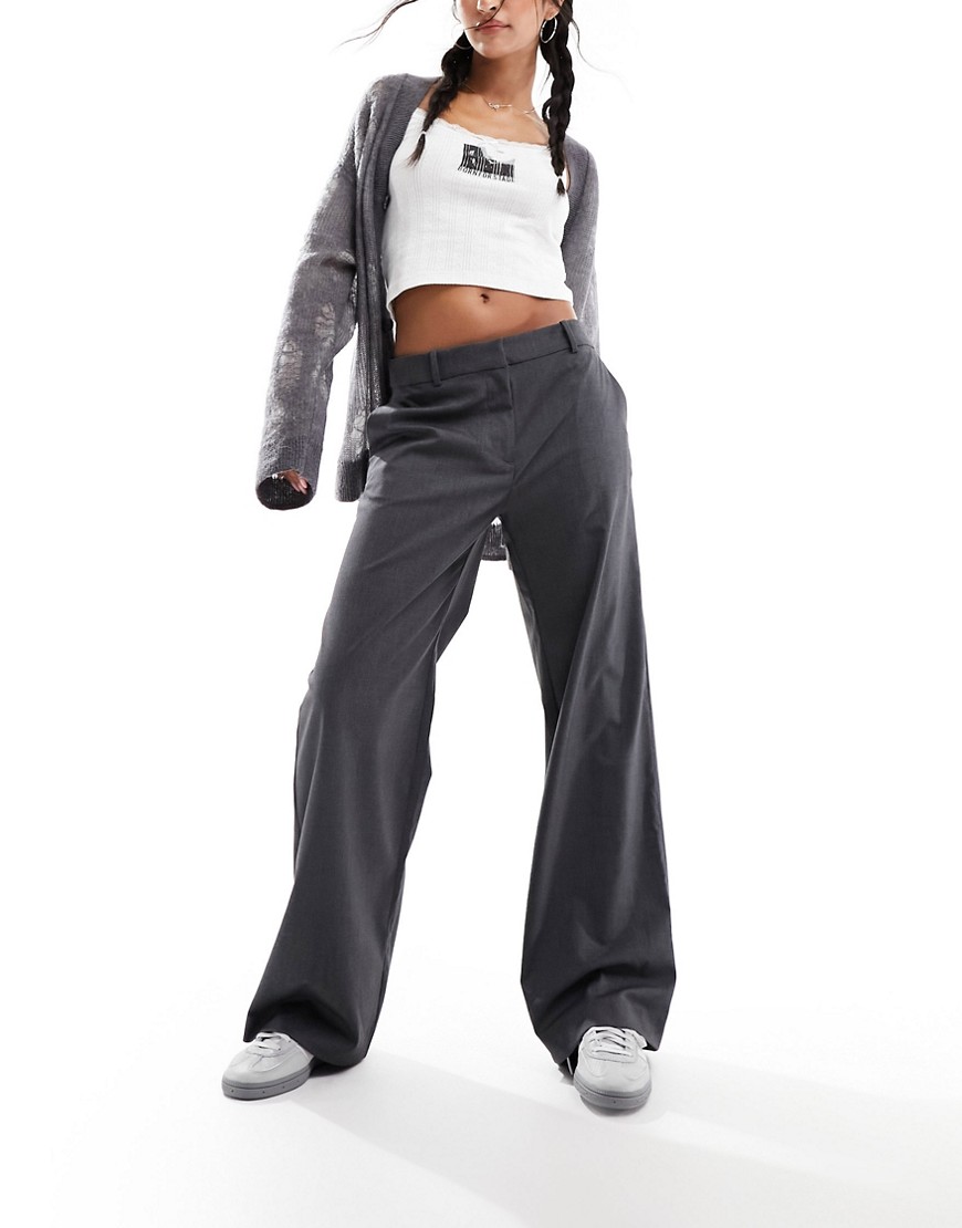Weekday Emily Suit Pants In Gray