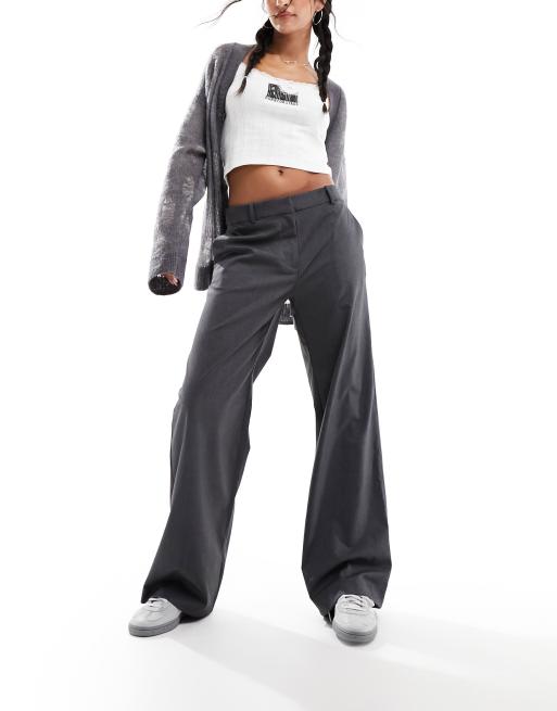 Weekday Emily suit pants in gray 