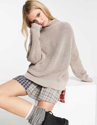 Weekday Emmy high neck jumper in cream  - ASOS Price Checker