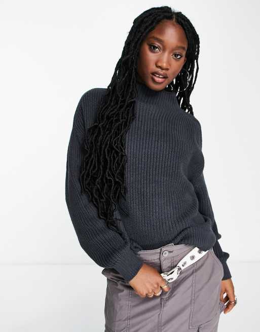 Weekday - Emmy - Pull à col montant - Anthracite 