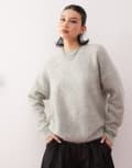 [Weekday] Weekday Eneka premium mohair & wool blend jumper in sage green melange XS Sage green