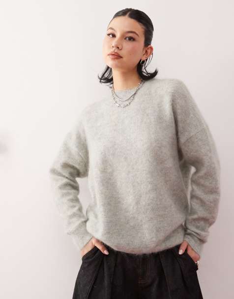 Weekday – Eneka – Pullover aus hochwertigem Mohair-Wollmix in salbeigrün meliert - view 1
