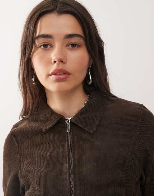 Weekday – Eng anliegende Cordjacke in Dunkelbraun, Kombiteil, 4 von 4