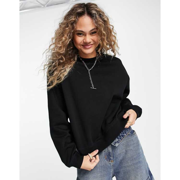 Black cotton sweatshirt online womens