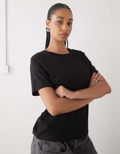 Weekday Essence standard t-shirt in black 