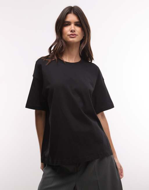 Weekday – Essence – Czarny T-shirt , 2 z 4