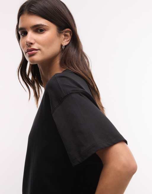 Weekday – Essence – Czarny T-shirt , 4 z 4