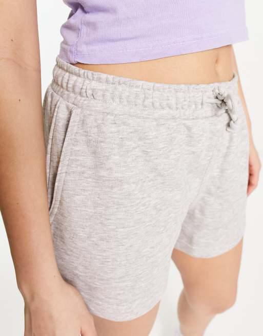Weekday – Essence – Gråmelerade jerseyshorts - endast hos ASOS, 3 av 4