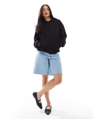 Weekday Essence hoodie in black - ASOS Price Checker