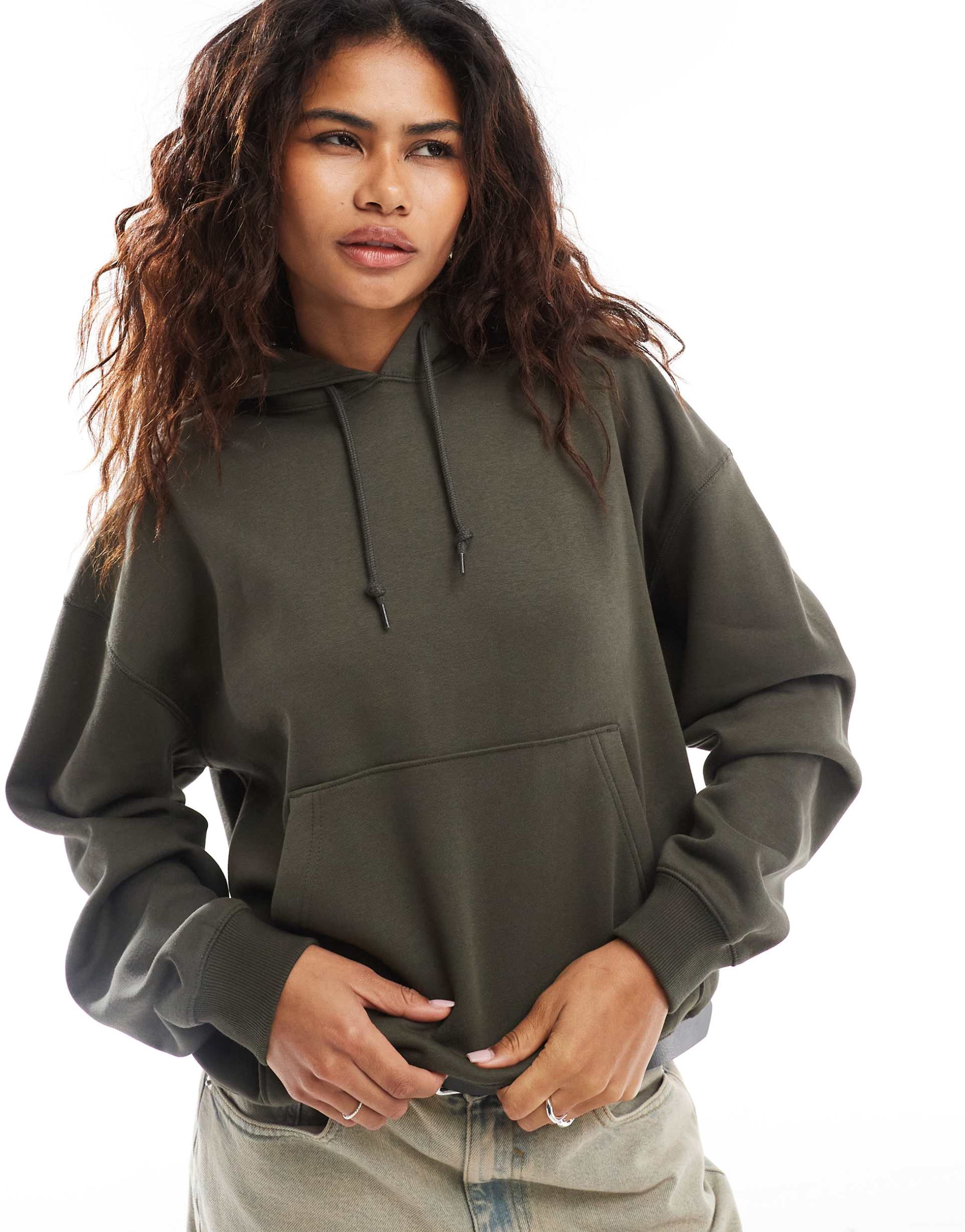 weekday essence hoodie in khaki
