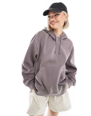 Weekday Essence Hoodie In Mole-gray