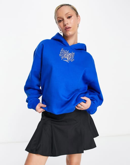 Weekday - Essence - Hoodie met logo in felblauw