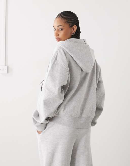 Weekday – Essence – Kastige Kapuzenjacke in Grau, 3 von 4