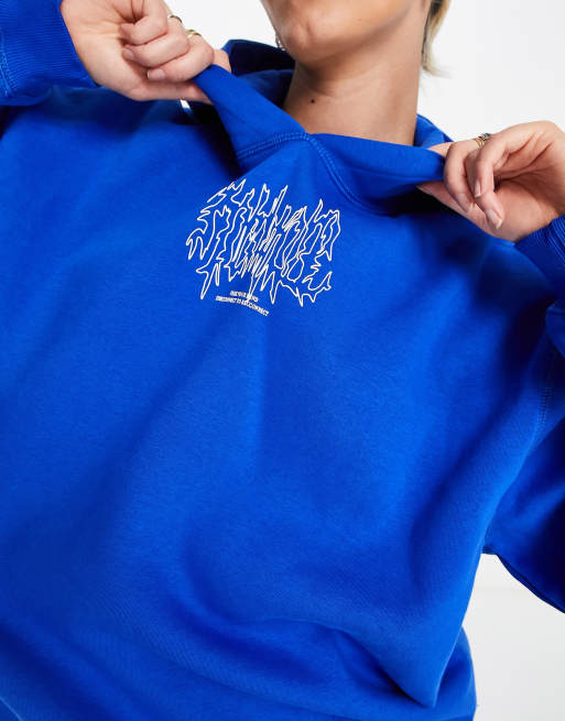 Bright Blue Tunic Hoodie Oversized Royal Blue Hoodie 