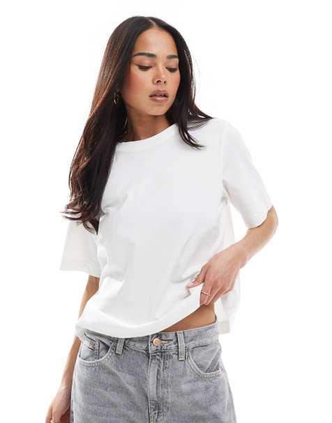 Weekday - Essence - Standaard T-shirt in wit - view 1