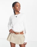 [Weekday] Weekday Essence standard long sleeve top in white XS WHITE