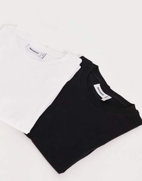 Weekday - Essence Standard - Set van 2 T-shirts in zwart en wit - view 1