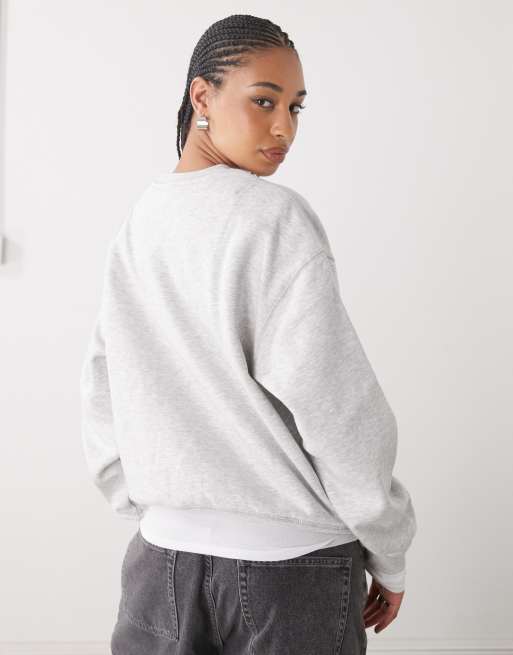 Weekday Essence standard sweatshirt in grey | ASOS