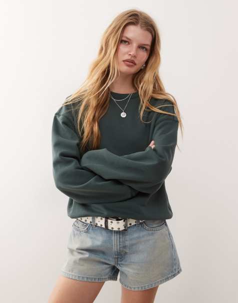 Weekday - Essence - Sweat - Vert pétrole - view 1