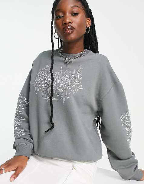 Weekday - Essence - Sweater met logo in grijs - view 1