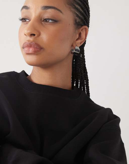Weekday Essence sweatshirt in black | ASOS