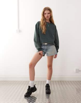 Weekday Essence Sweatshirt In Green