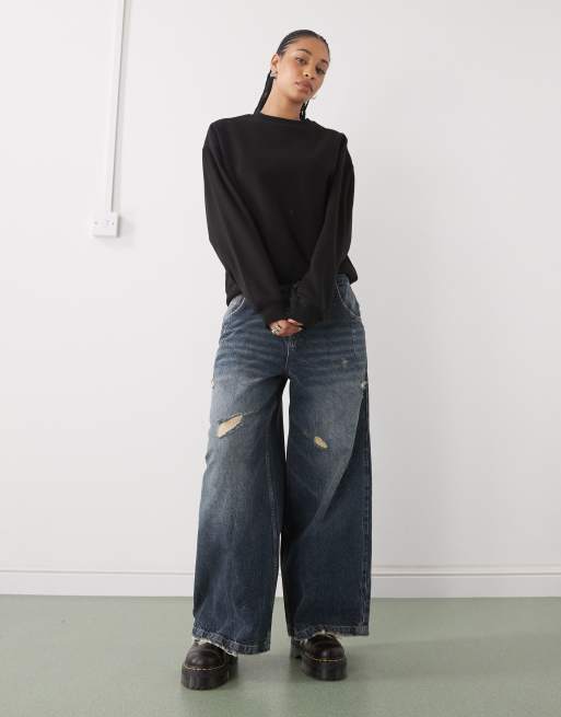 Weekday - Essence - Sweatshirt in zwart , 2 van 4