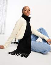 Topshop Sky soft scarf in black | ASOS