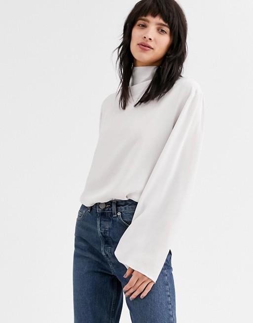 Weekday evelina blouse in off white