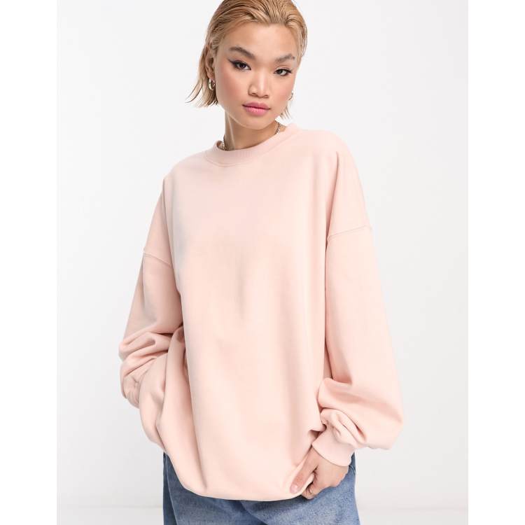 Weekday exclusive super oversized sweatshirt in light pink