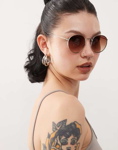 Weekday - Explore - Lunettes de soleil rondes - Marron - view 1