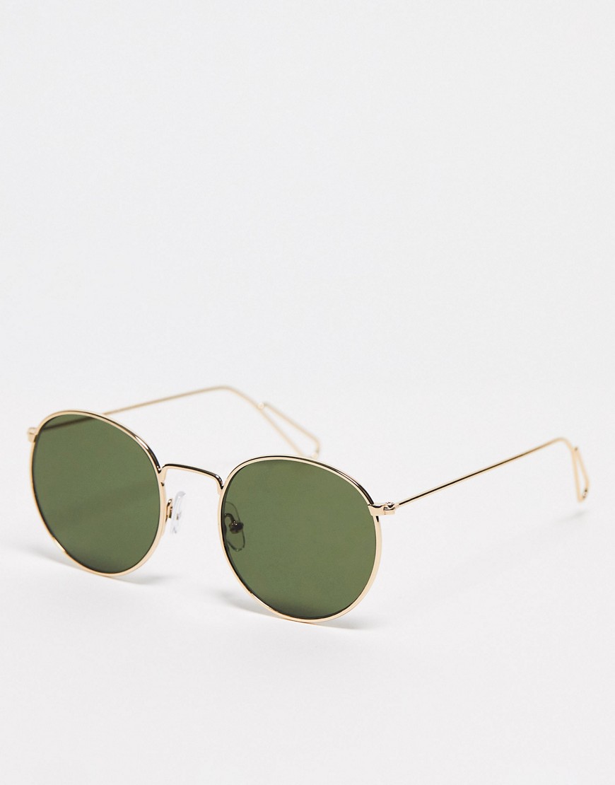 Weekday Explore round sunglasses in gold