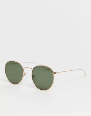 Weekday Explore Round Sunglasses-Gold