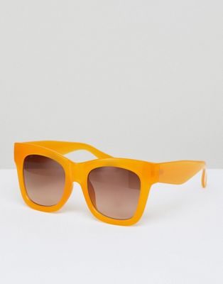 Weekday - Extra stora solglasögon i cat eye-modell-Gul