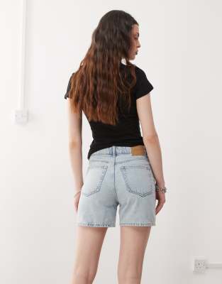Weekday Eya High Waisted Denim Shorts In Blue