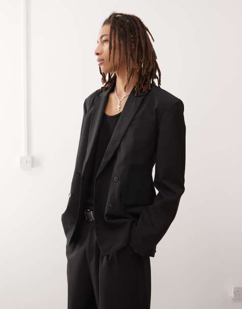 Weekday - Fabio - Blazer doppiopetto aderente nero - view 1