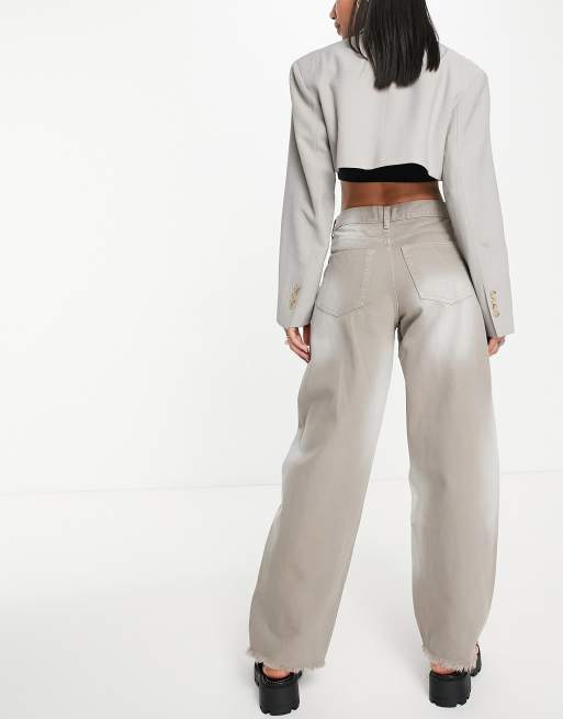 Weekday - Faith - Jeans met wijde pijpen in zandkleur, 2 van 4