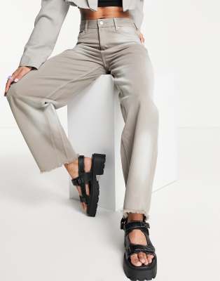 Weekday Faith wide leg jeans in sand