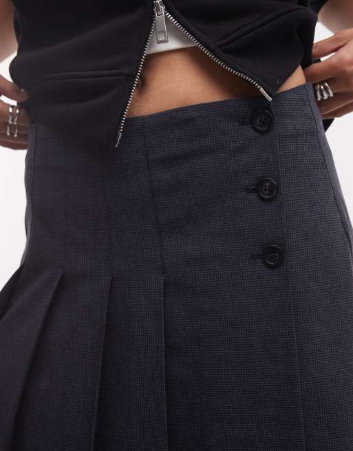 Weekday falda midi plisada con cremallera lateral en negro, 2 de 5