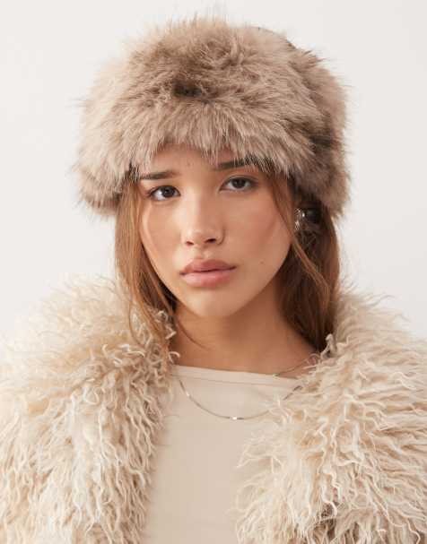 Weekday faux fur headband in animal print - view 1