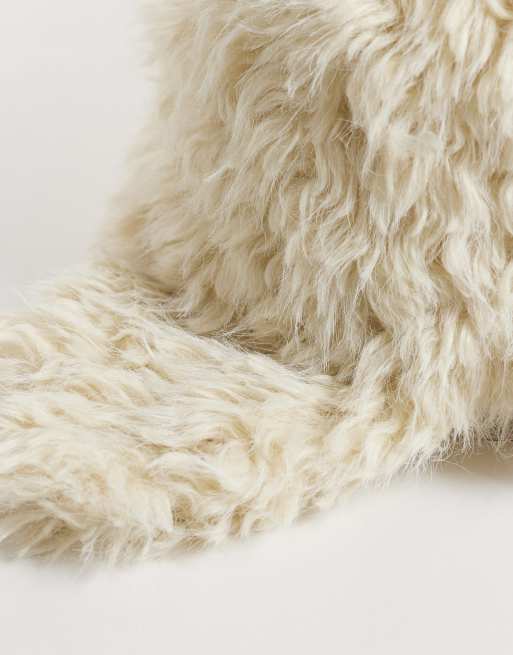 Weekday faux fur trapper hat in cream, 2 of 3
