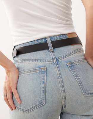 Weekday Faux Leather Slim Belt In Black